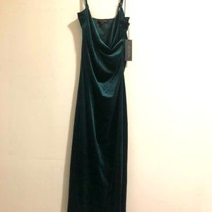 Rachel Zoe Green Velvet Midi Dress M